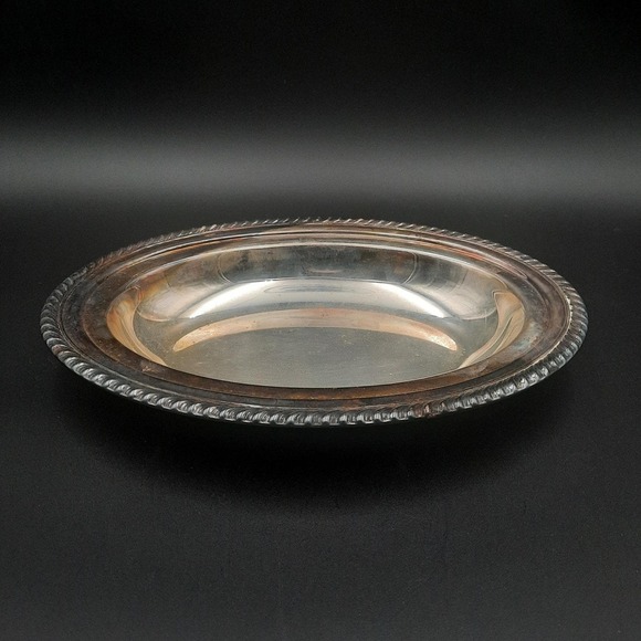 International Silver CO. Silver Plate Oval Platter Serving Dish Rope Edge - Picture 8 of 11